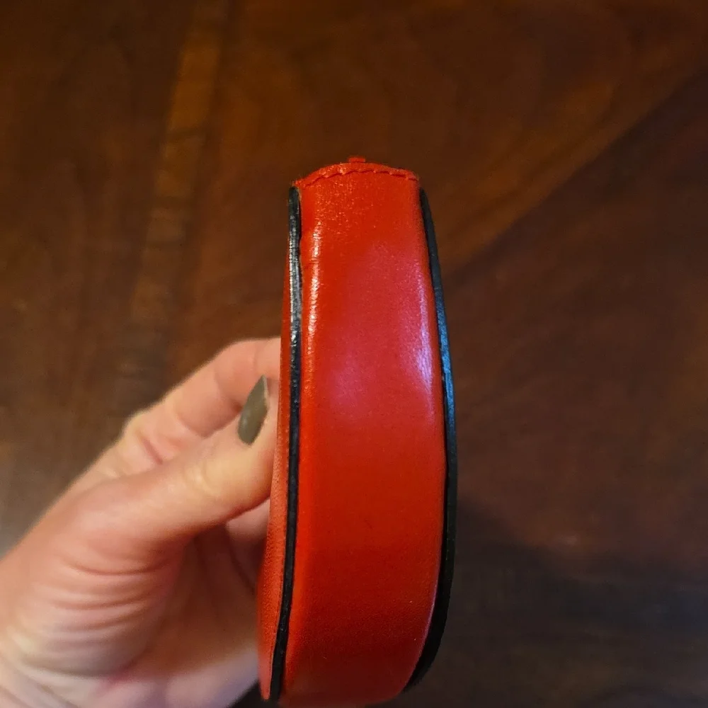 Bally Red Leather Key & Card Holder EUC